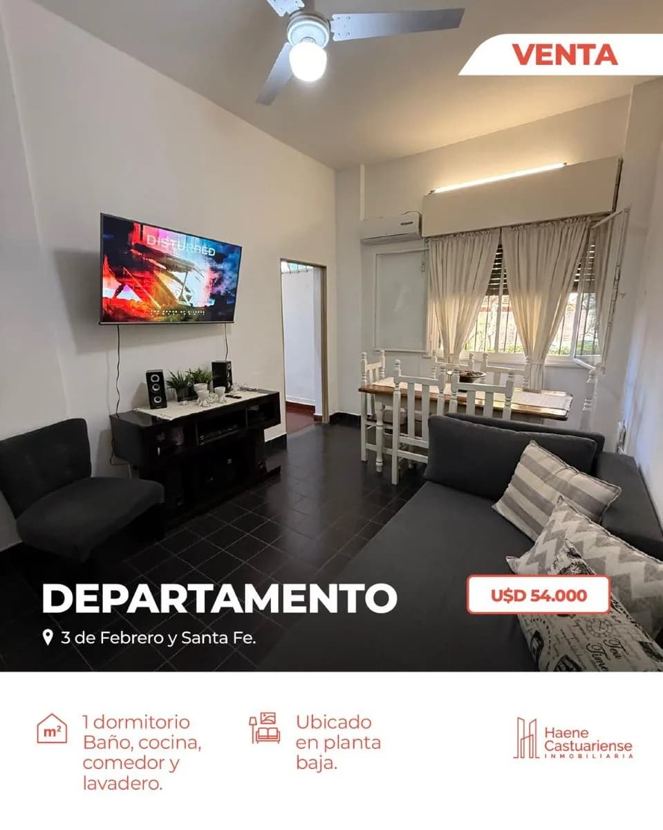Departamento de 1 Dormitorio en Venta