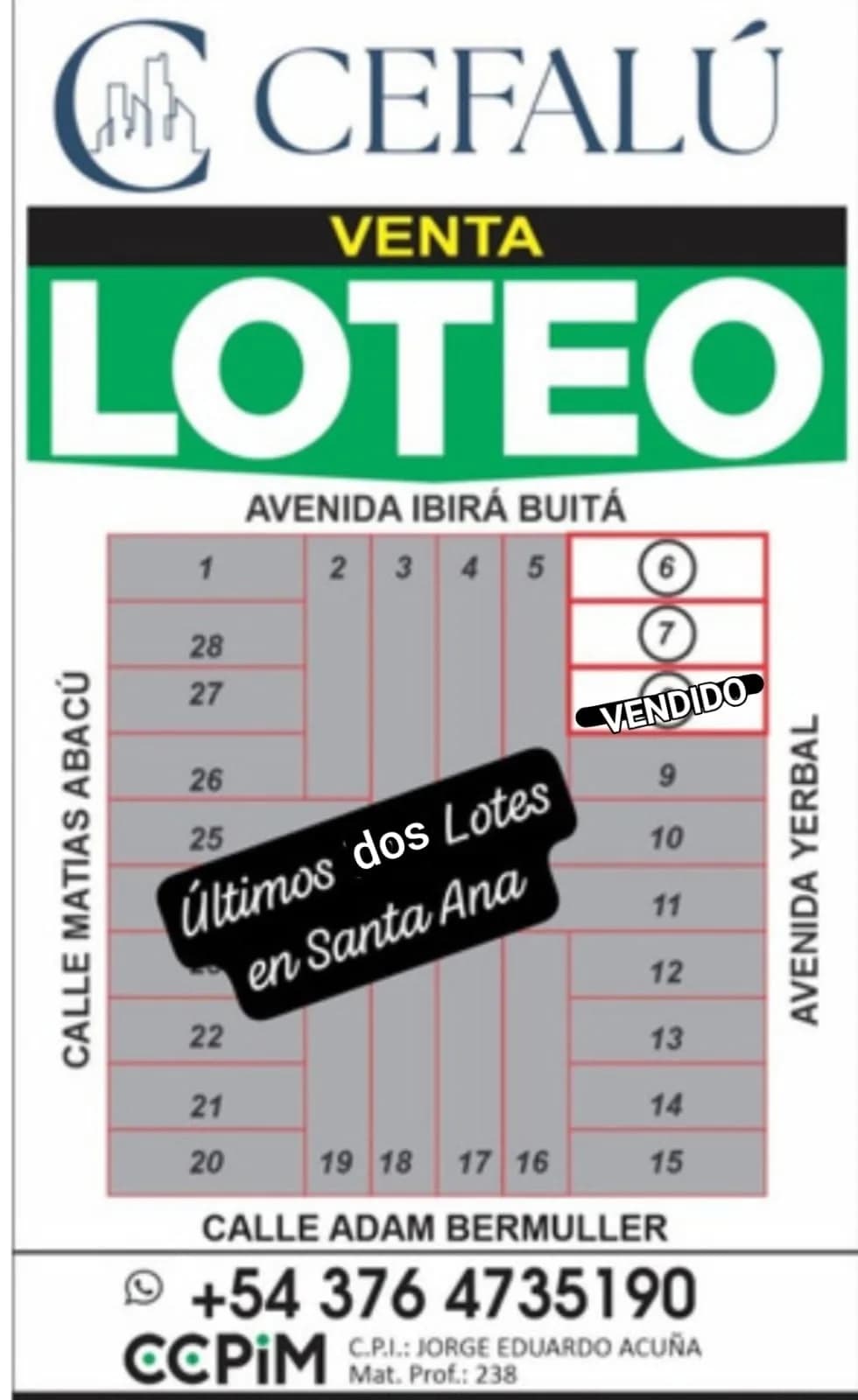 Lote en Santa Ana Misiones. Financion propia.