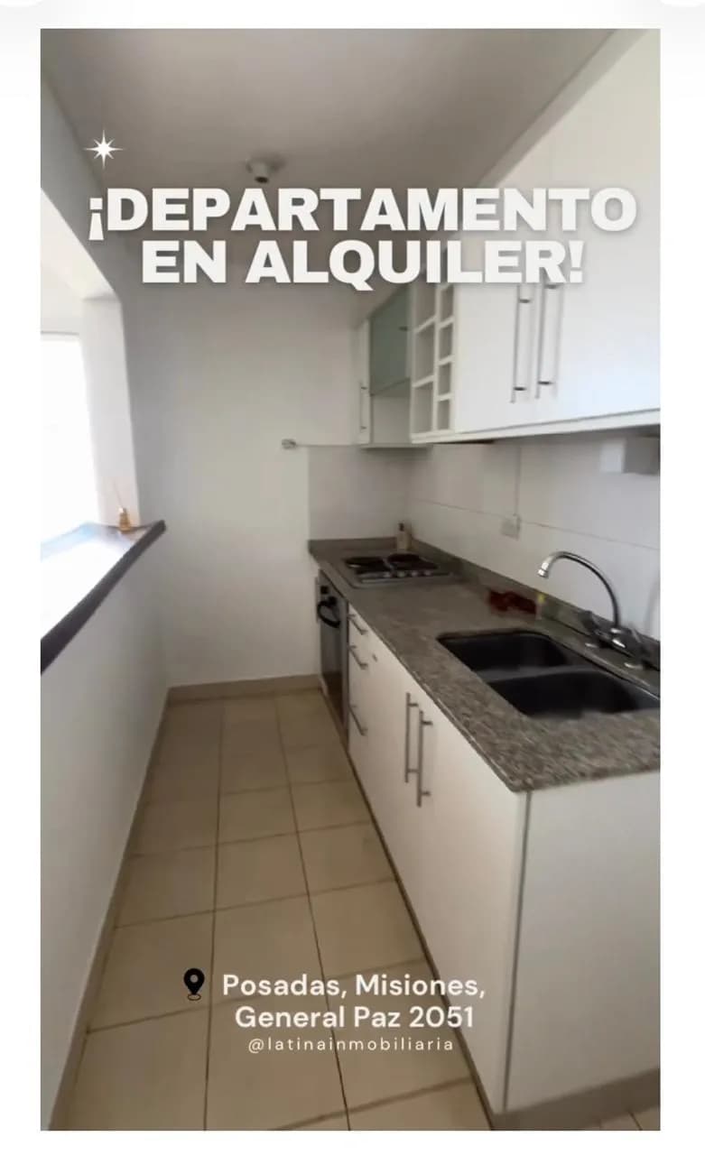 Cocina de departamento en alquiler