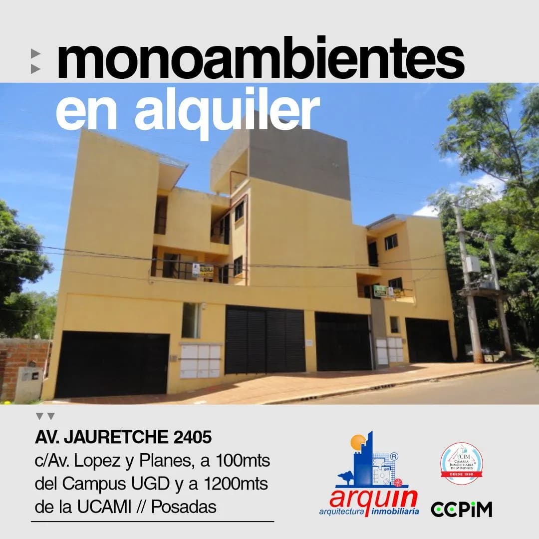ALQUILER MONOAMBIENTES, 1° P, a SOLO 100 m UGD Campus