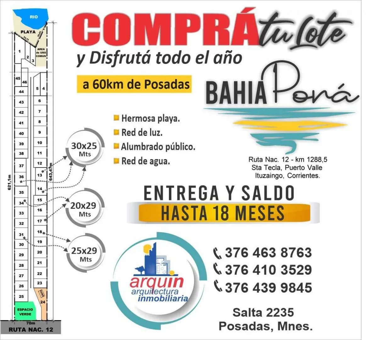 LOTE EN BARRIO, CON HERMOSA PLAYA SOBRE EL RIO