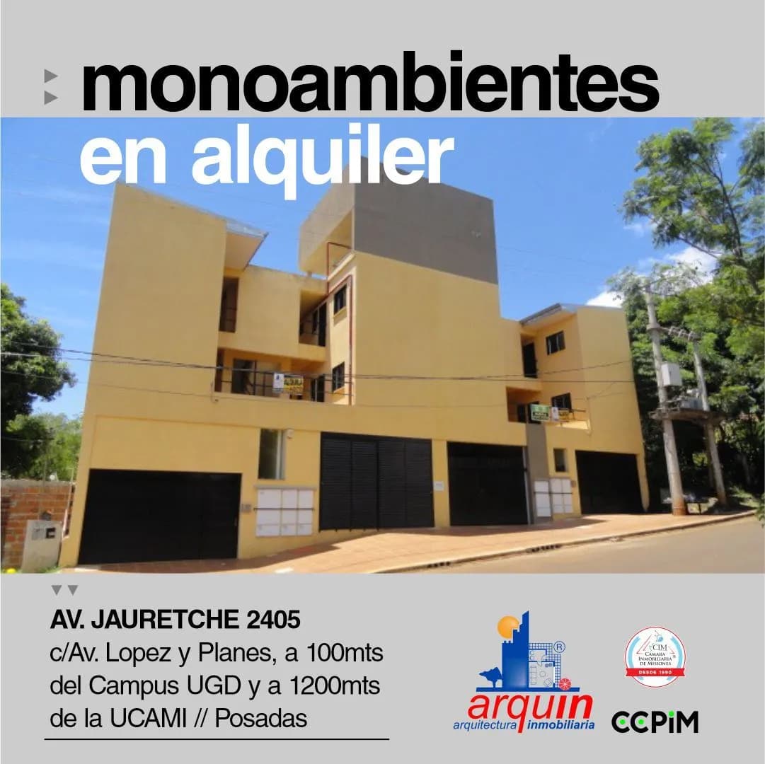 ALQUILER MONOAMBIENTES, 1° P, a SOLO 100 m UGD Campus