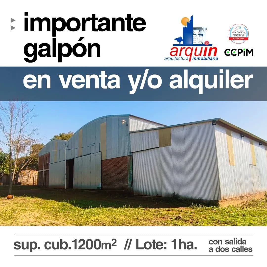 ALQUILER o VENTA - IMPORTANTE GALPÓN c/ OFICINA y DEPOSITO, en Nemesio Parma, Posadas