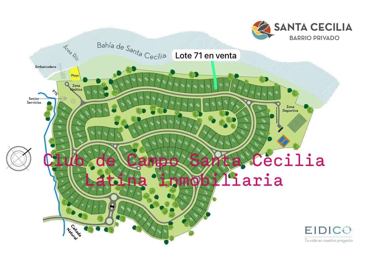 Plano del barrio privado Santa Cecilia