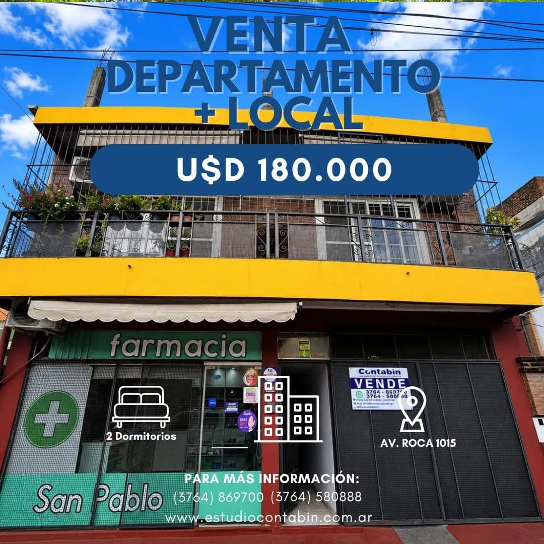 Departamento mas local en venta