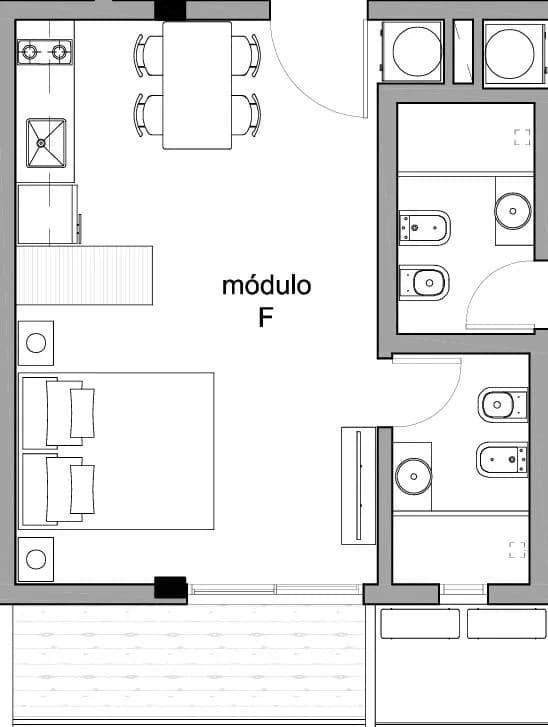Departamento monoambiente de pozo en venta