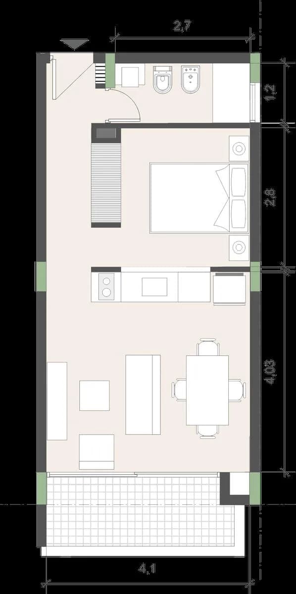 Departamento en  venta un dormitorio pozo Posadas
