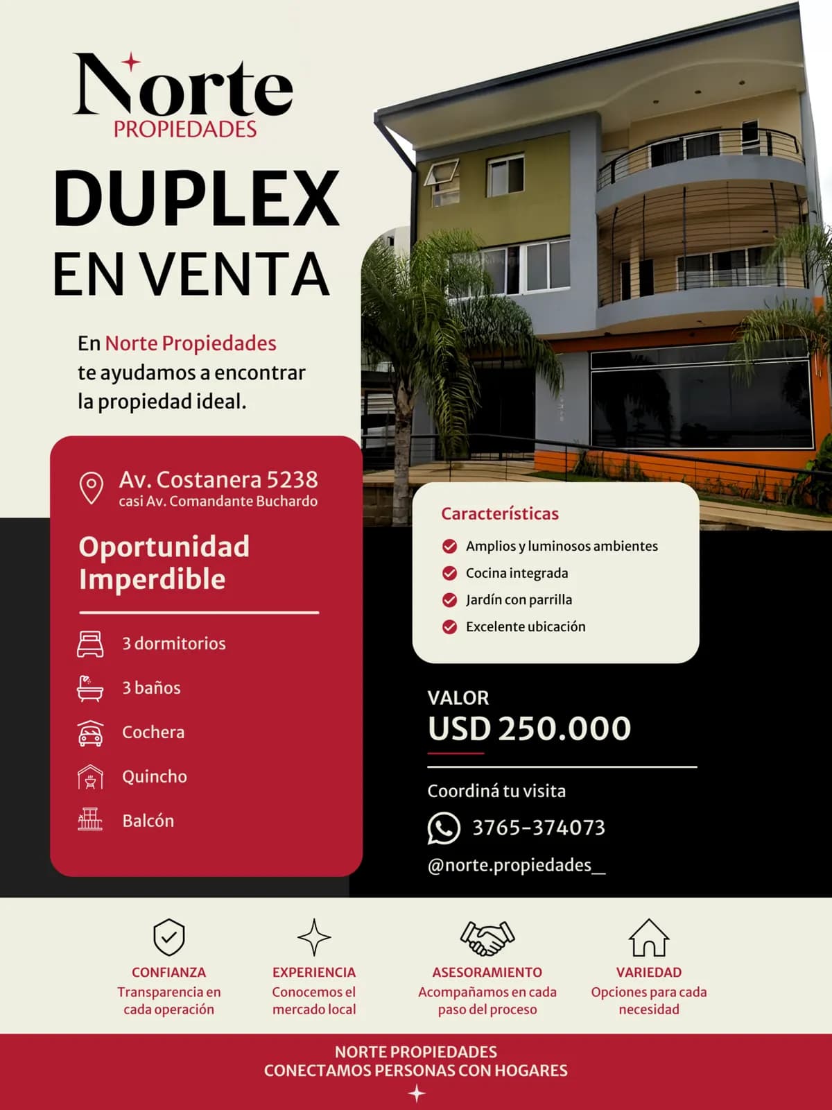 Anuncio inmobiliario de dúplex en venta