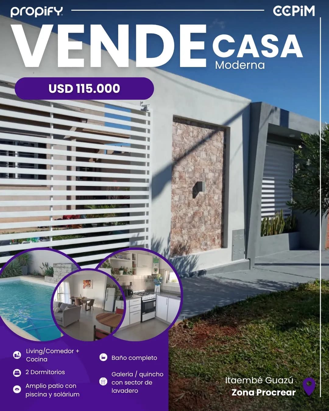 Anuncio inmobiliario de casa moderna