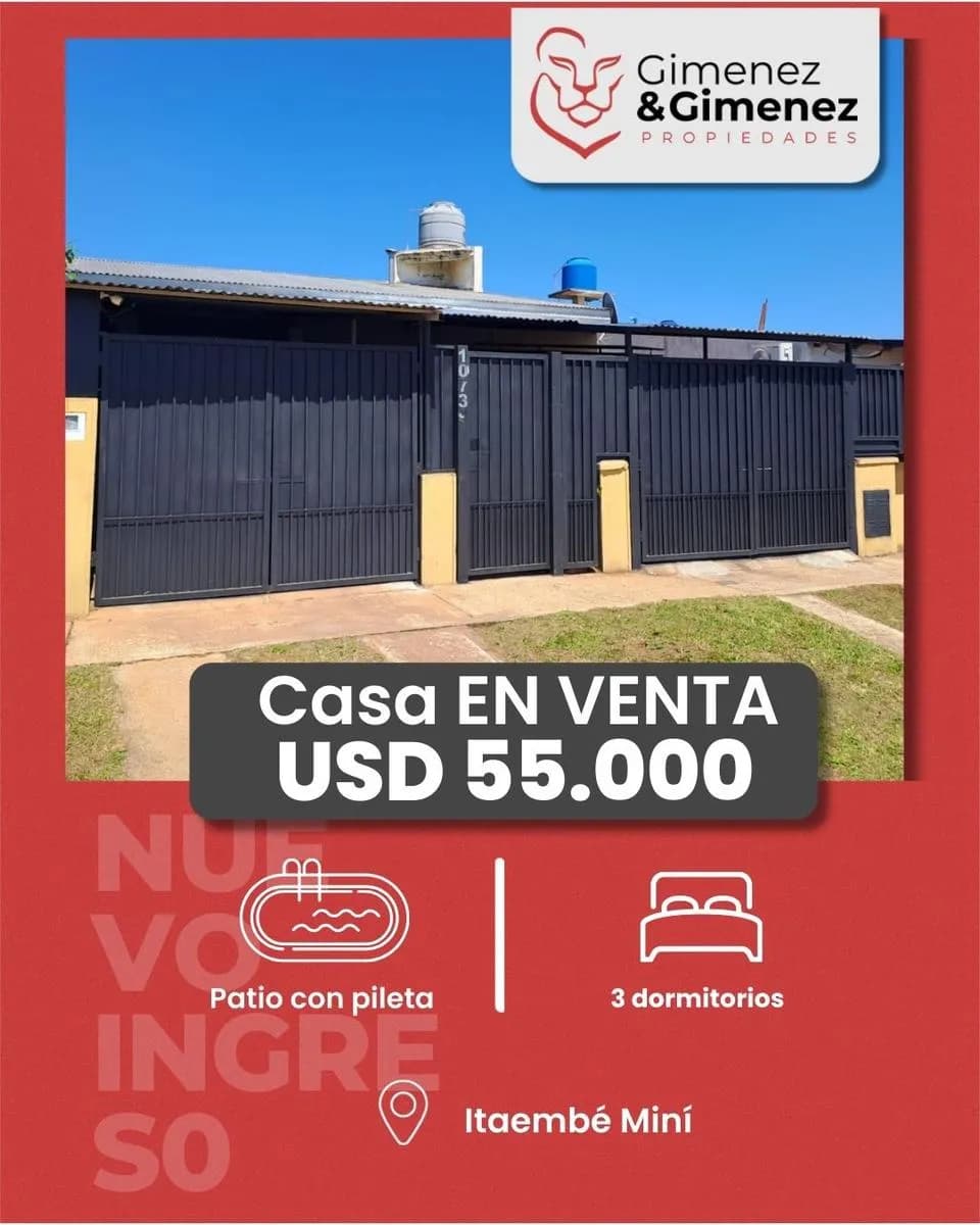 Casa en  barrio Itaembé Guazú - 3 hab