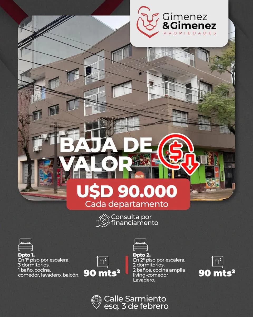 Departamento en calle Sarmiento casi 3 de Febrero