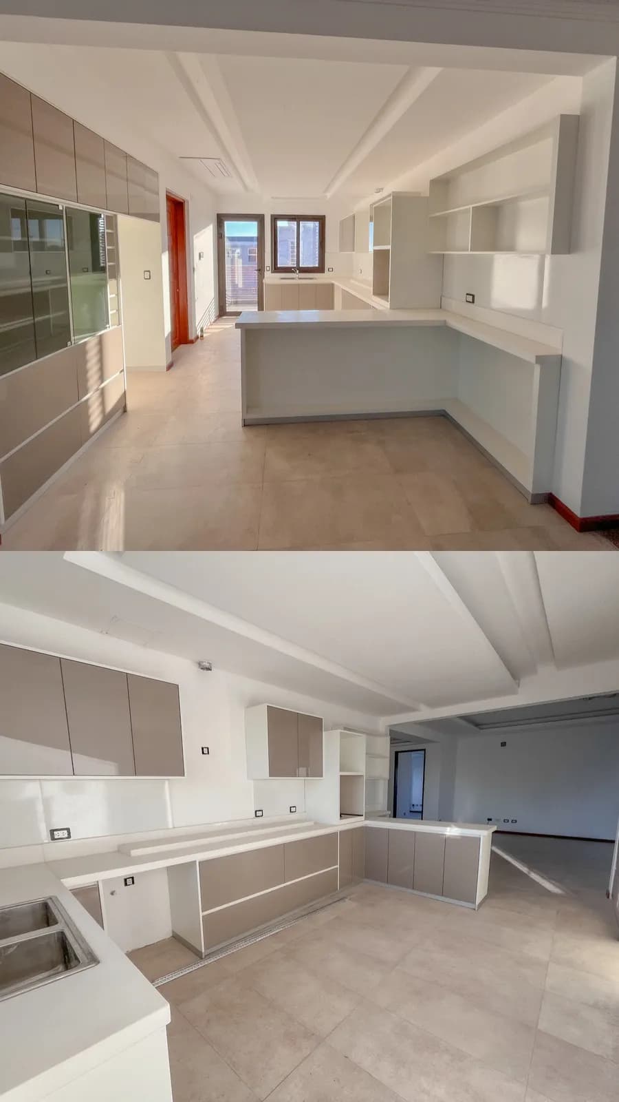 Cocina moderna, espaciosa y luminosa