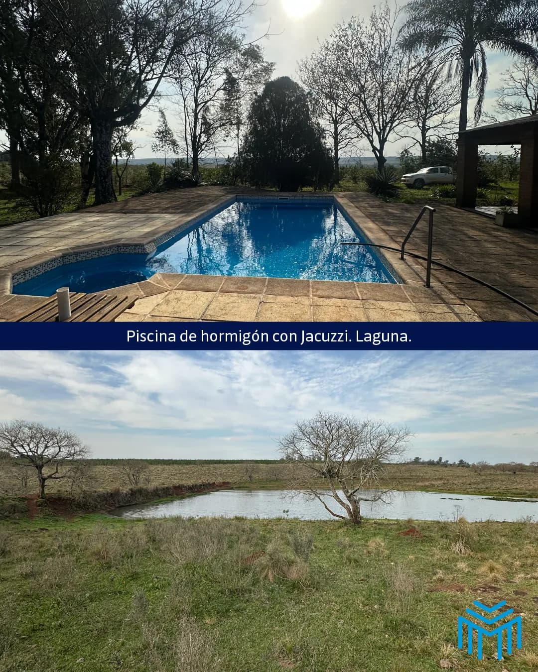 Piscina con jacuzzi y laguna