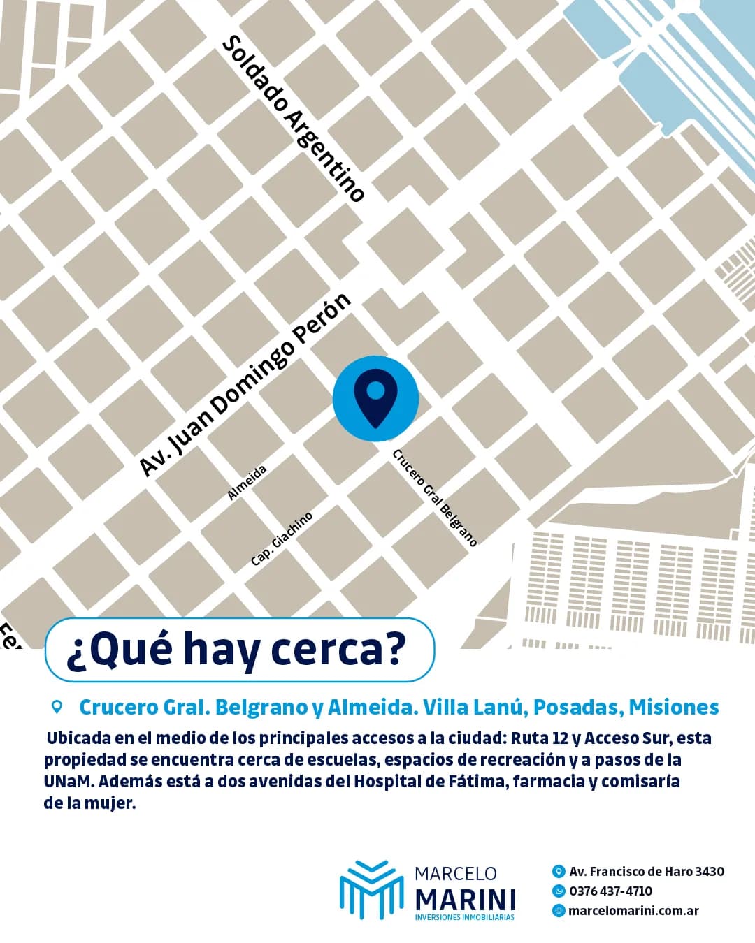 Anuncio inmobiliario con mapa de ubicación