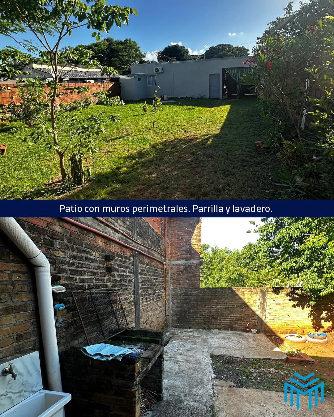 Patio con jardín, parrilla y lavadero