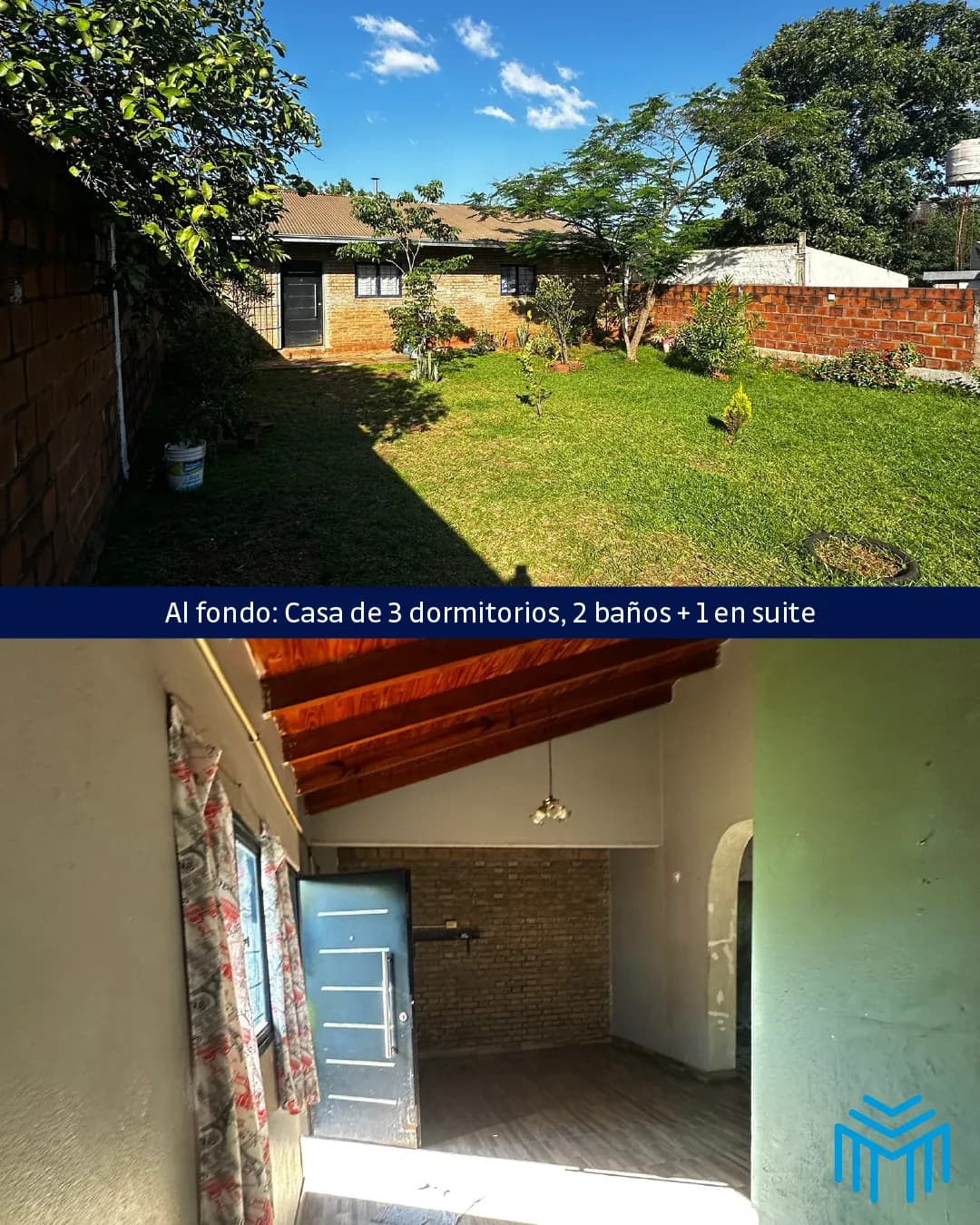 Casa de tres dormitorios con jardín