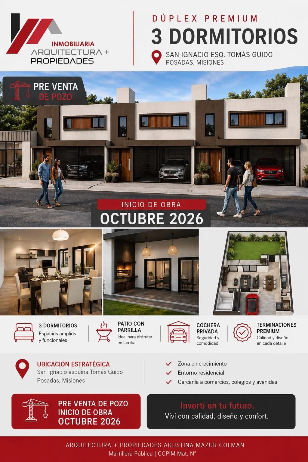 Anuncio inmobiliario de dúplex modernos