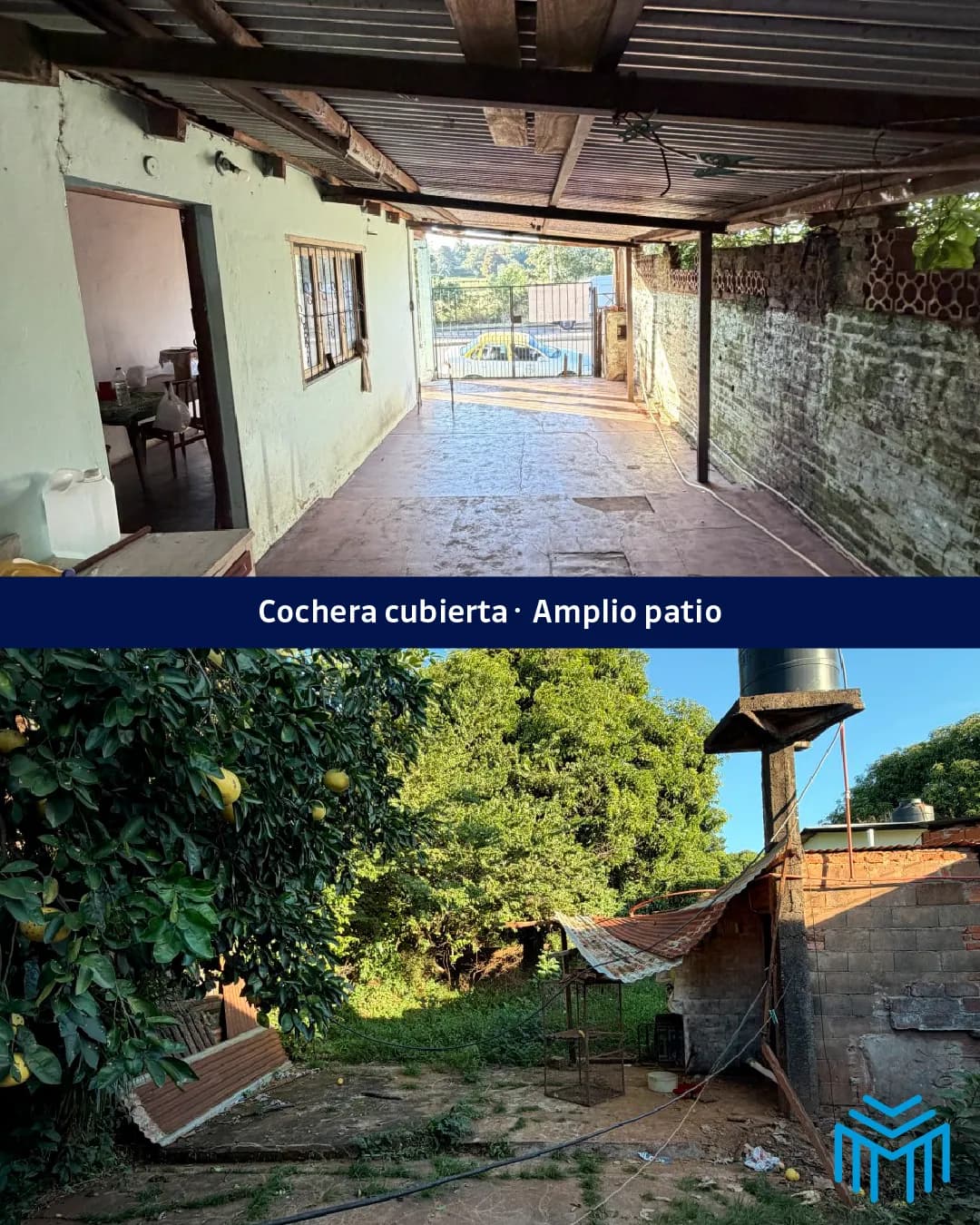Propiedad con cochera y patio