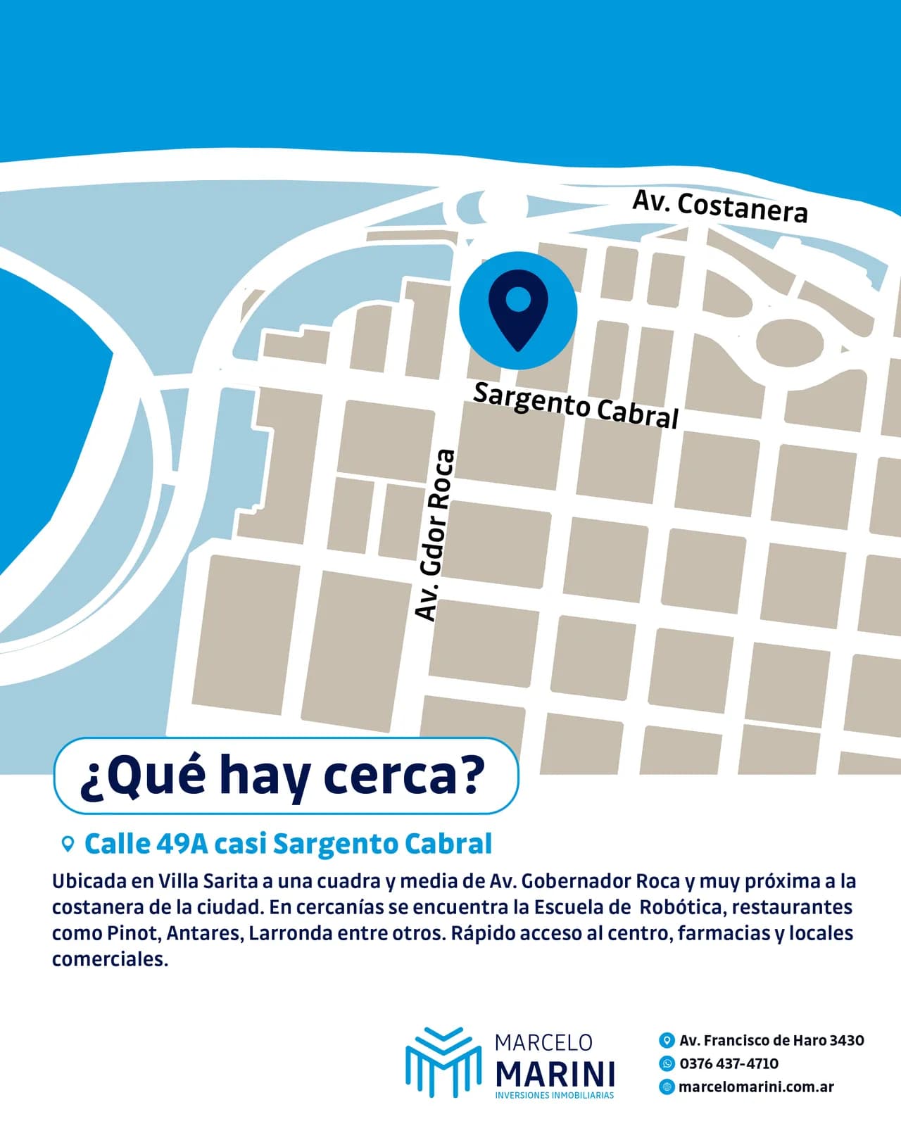 Mapa promocional de ubicación inmobiliaria