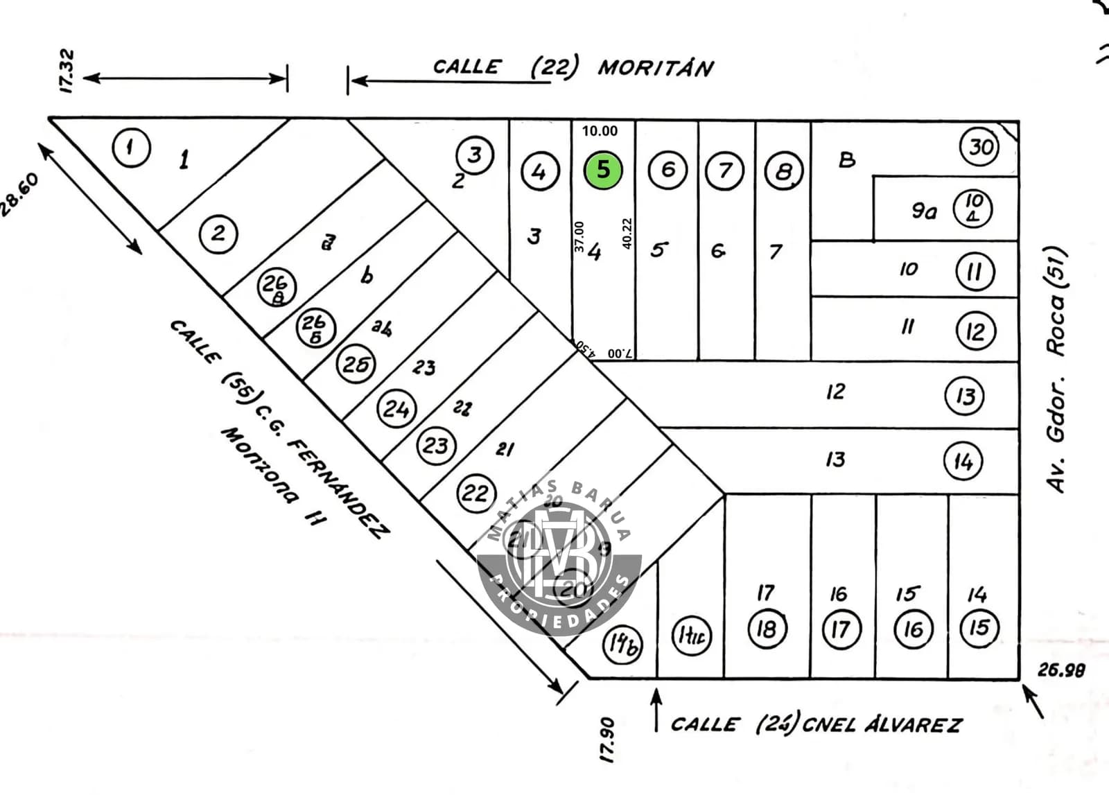 Plano de subdivisión de terrenos