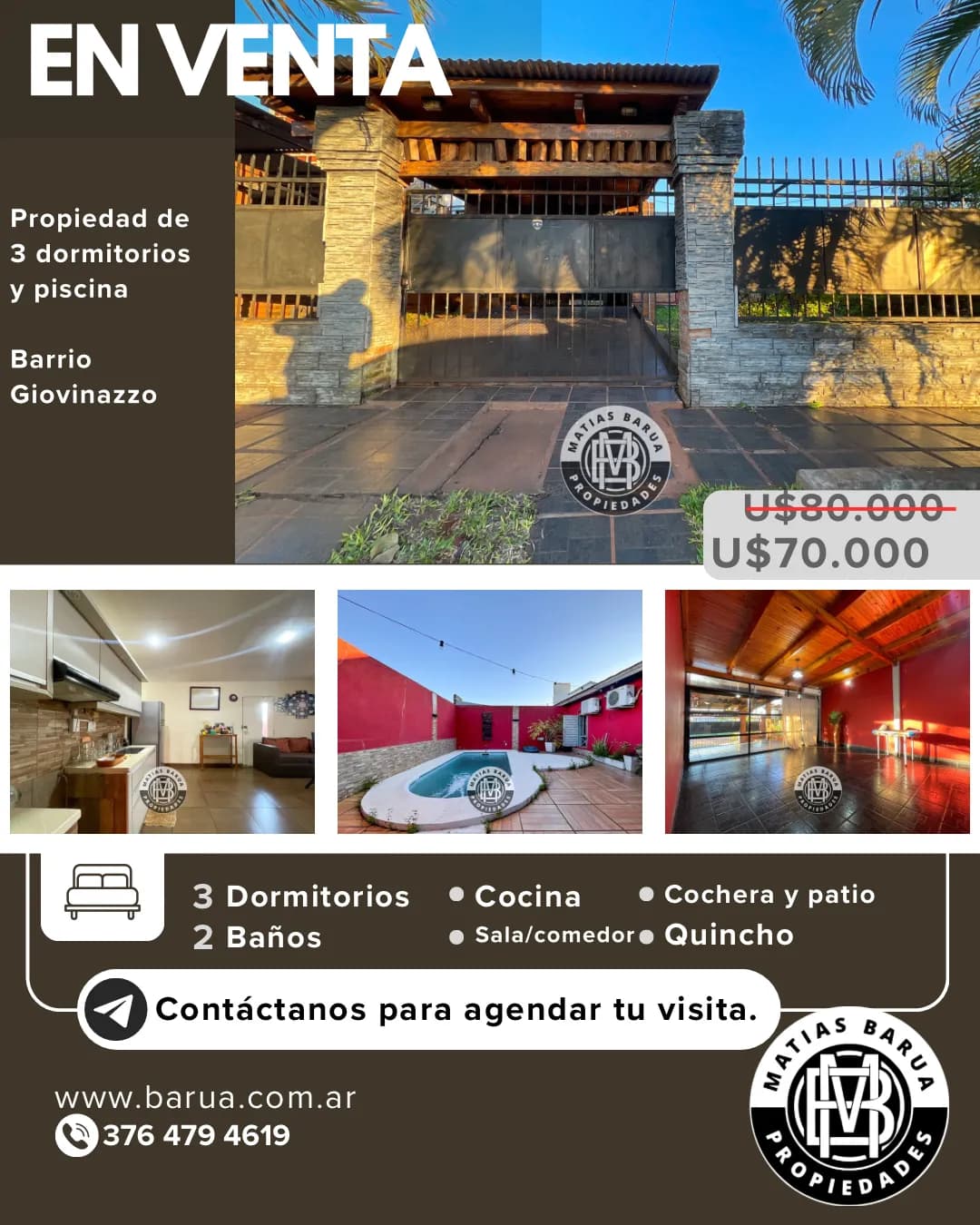 Casa en venta con piscina