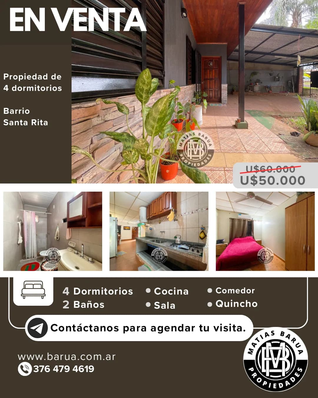 Anuncio inmobiliario de casa en venta