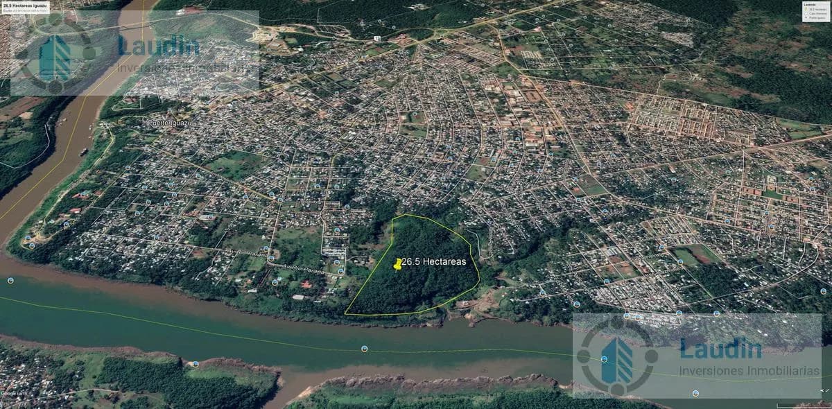 Se vende 28 hectáreas  sobre el Rio paraná- Cataratas del Iguazú.
