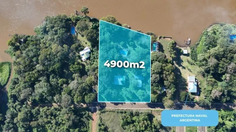 Terreno de 4900m2 frente al río