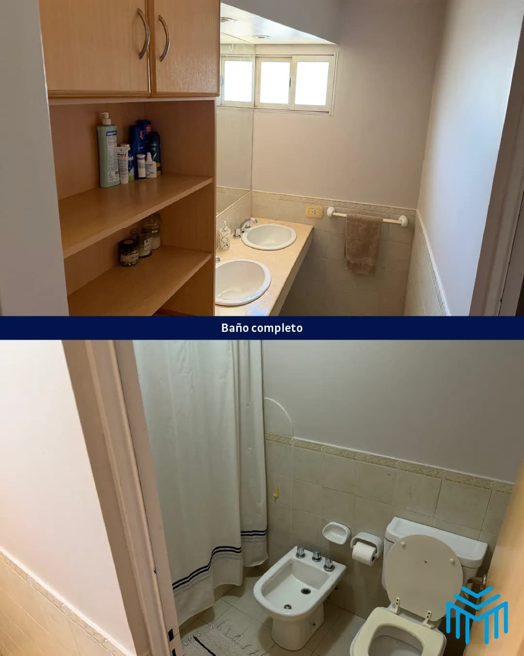 Baño completo con doble bacha