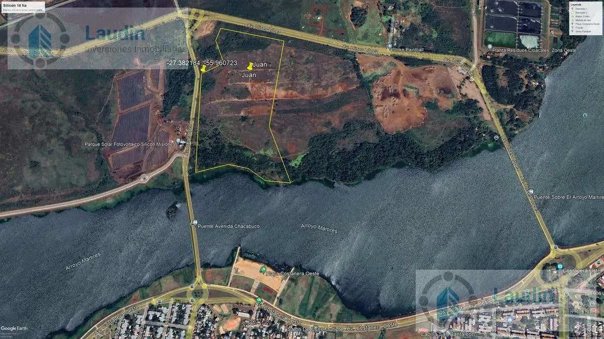 Se vende 14 ha zona  silicon Misiones