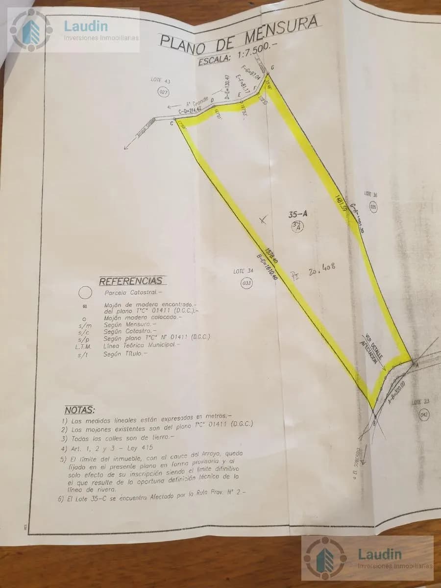 Terreno en  Venta proximo a Saltos de Mocona