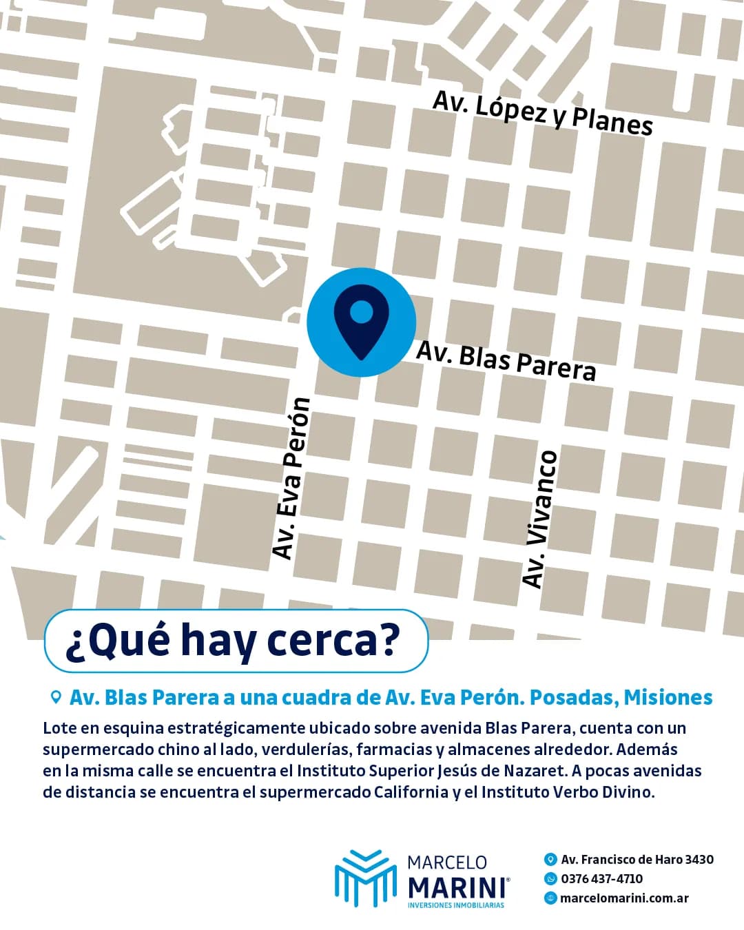 Mapa de ubicación de lote inmobiliario
