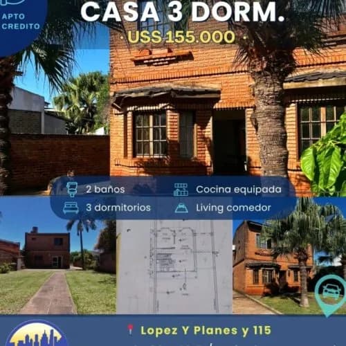 CASA EN VENTA 3 DORMITORIOS
