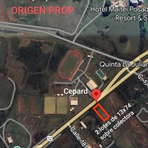 Terreno sobre ruta frente Cepard