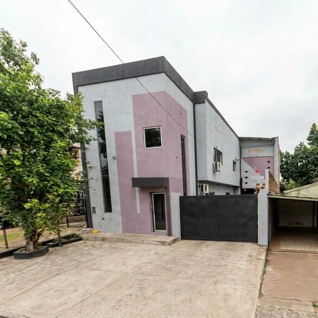 Fachada moderna con diseño geométrico