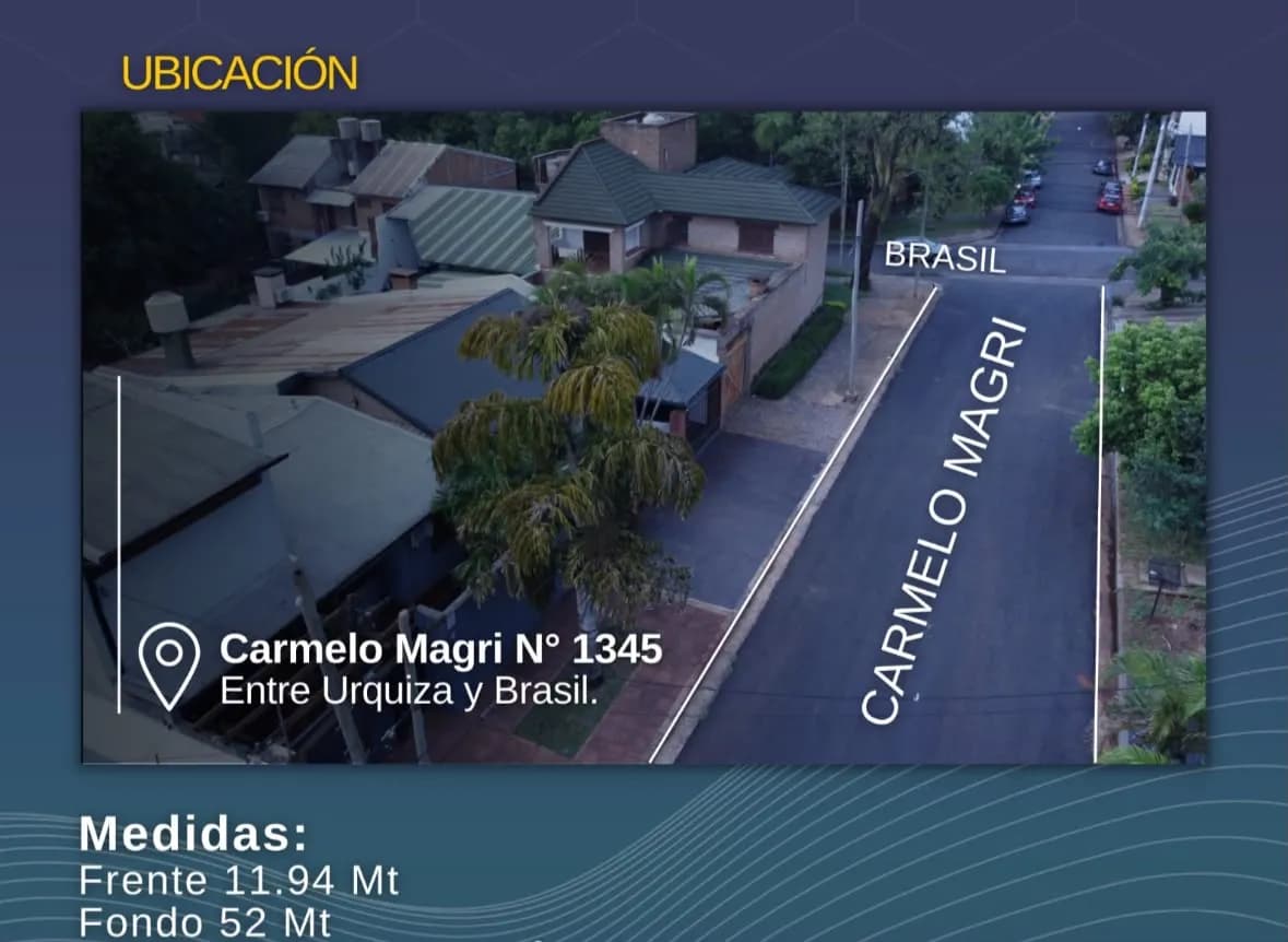 Vista aérea con ubicación de propiedad