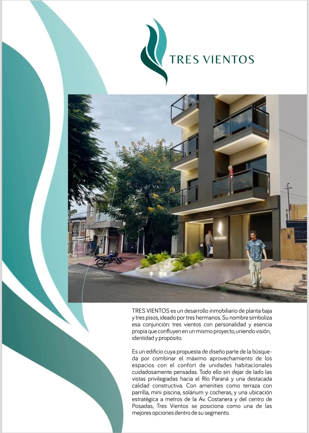 Edificio residencial moderno de tres pisos