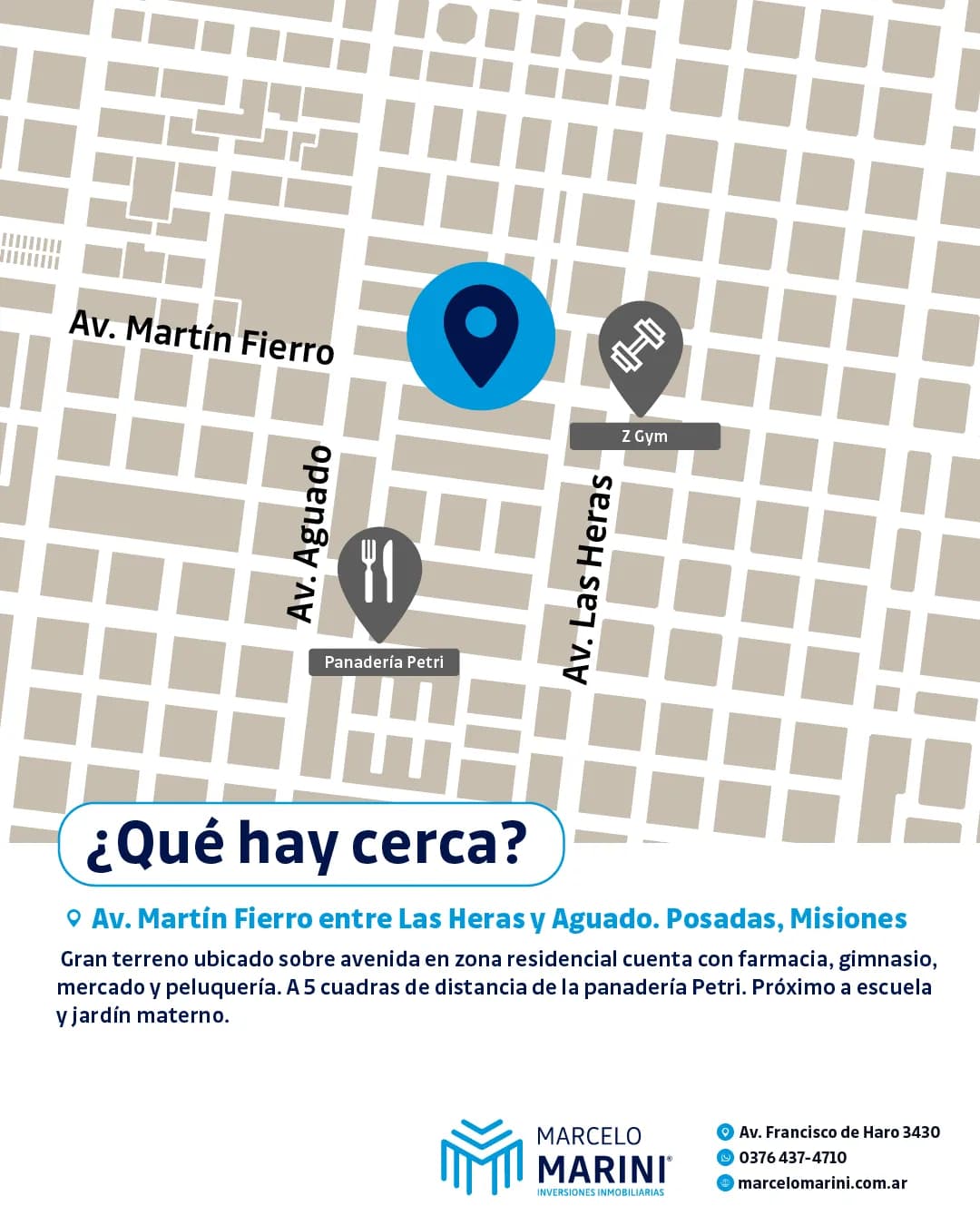 Infografía inmobiliaria con mapa de ubicación