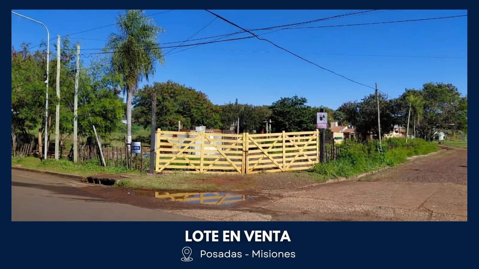 Lote en venta con tranquera