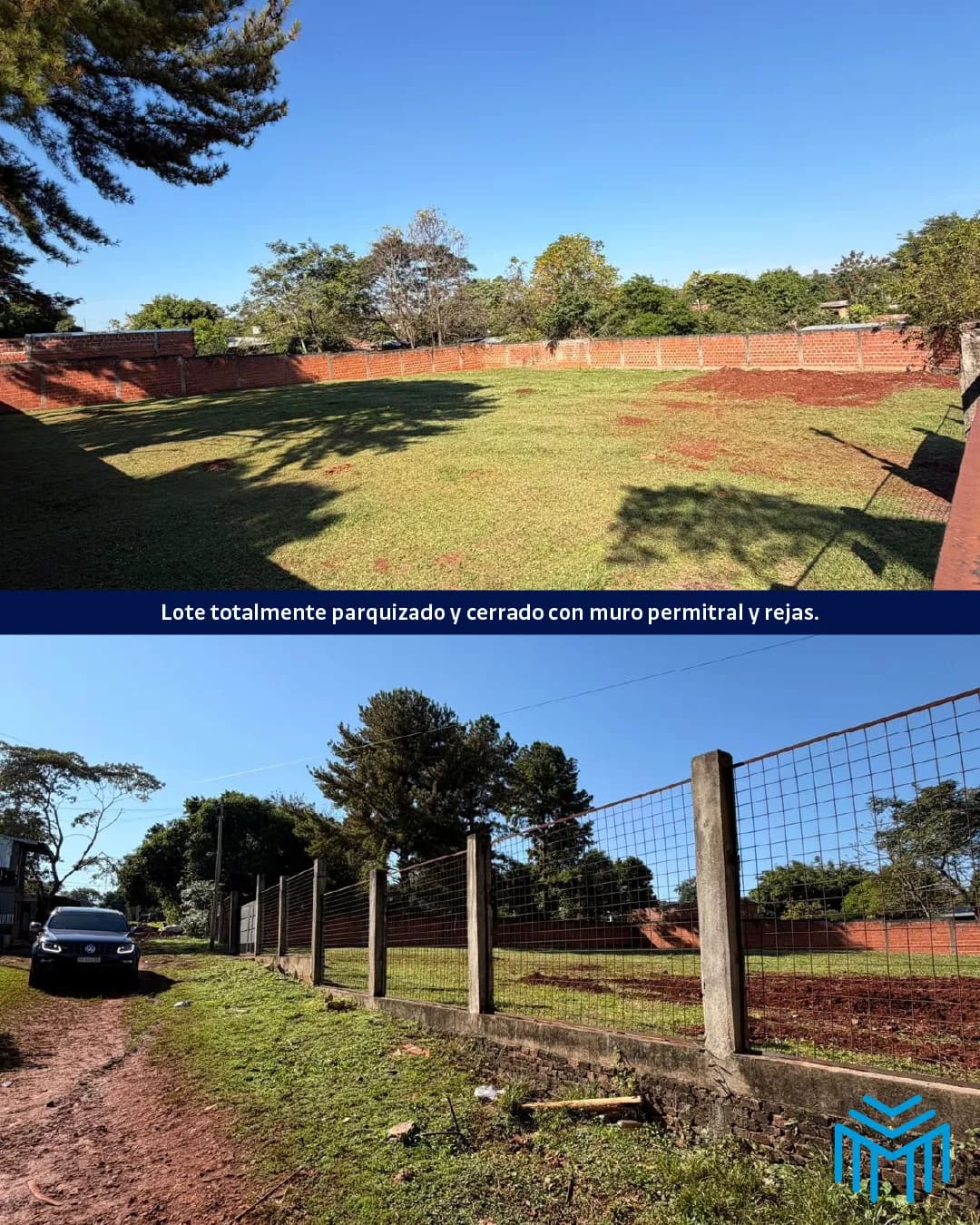 Lote amplio parquizado y cercado
