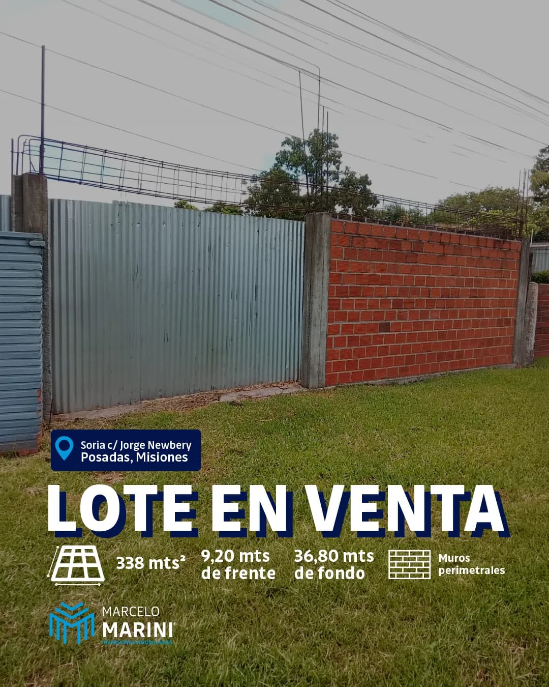 Lote en venta con muros perimetrales
