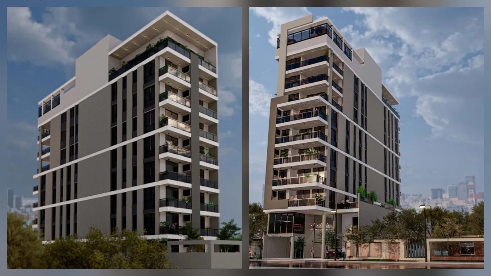 Edificio residencial moderno de departamentos