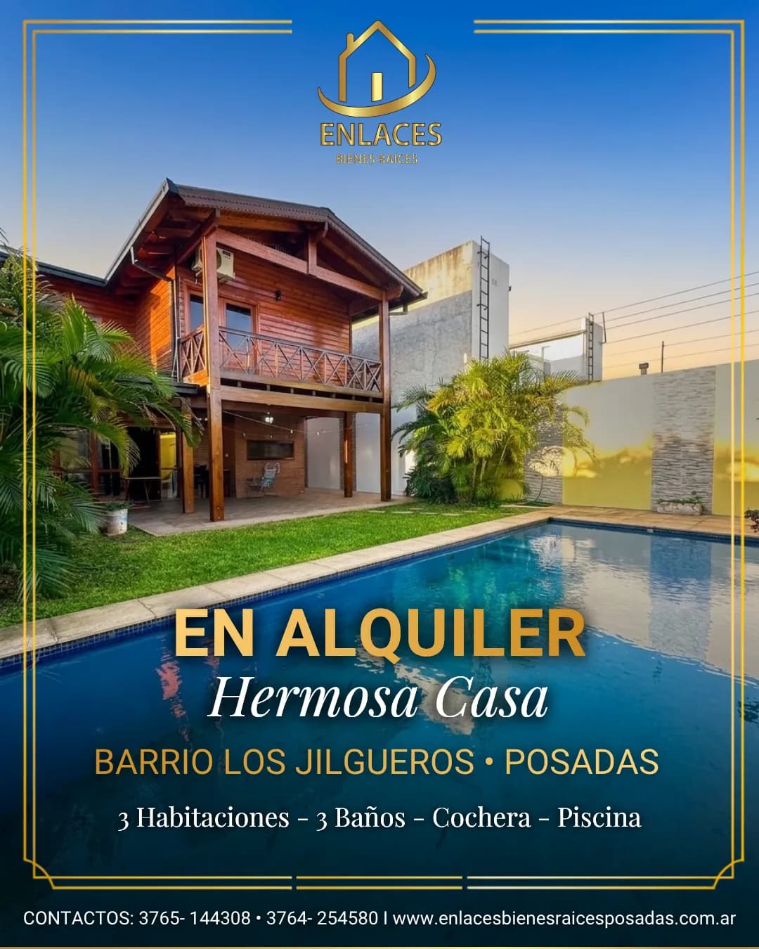 Hermosa casa en alquiler con piscina