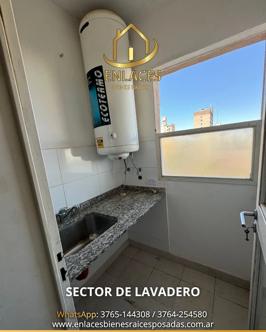 Sector de lavadero con termotanque