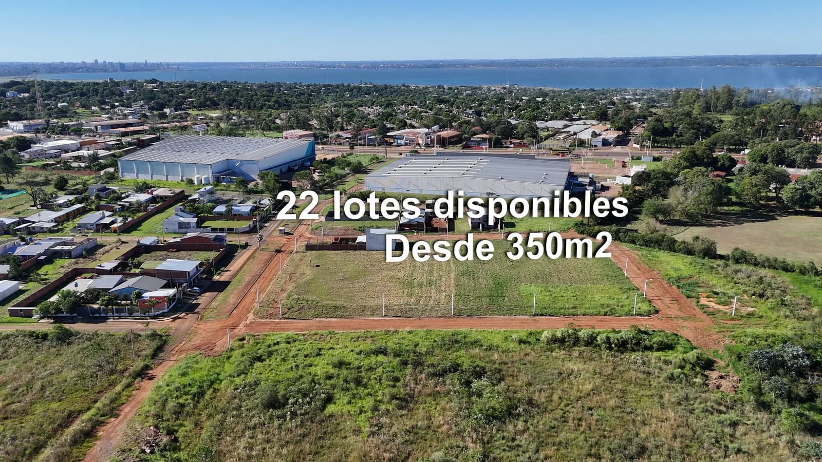 Vista aérea de lotes en venta