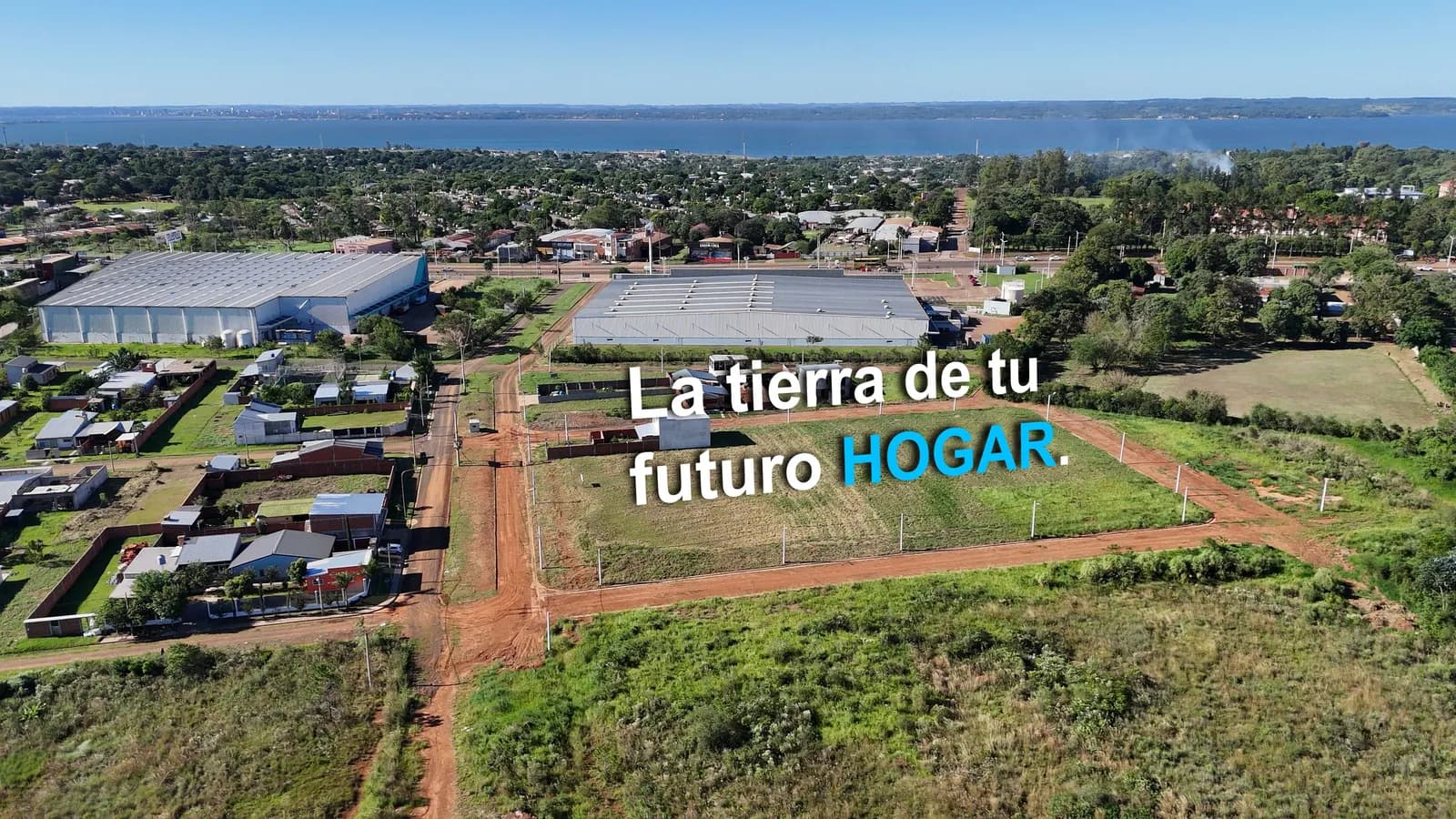 Vista aérea de lotes residenciales