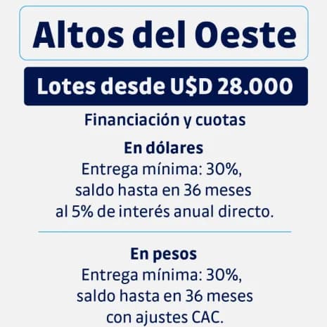 Anuncio de venta de lotes
