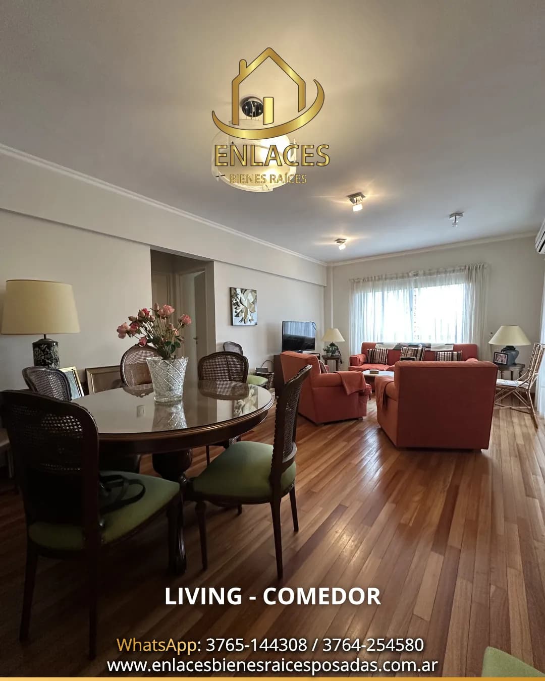 Amplio y luminoso living comedor