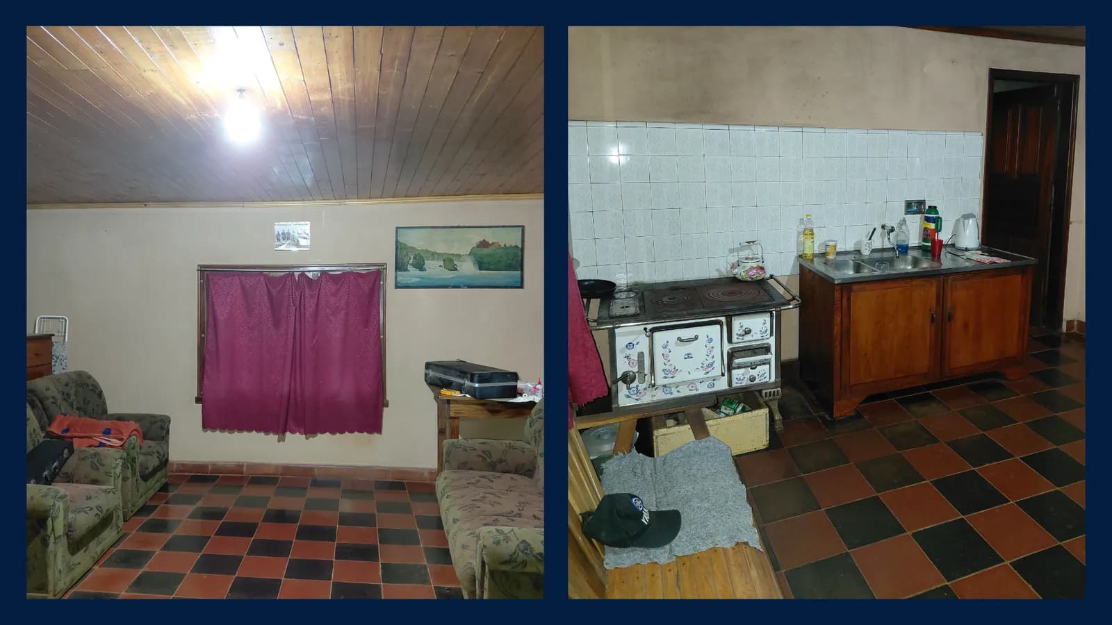 Interiores sencillos de casa rústica