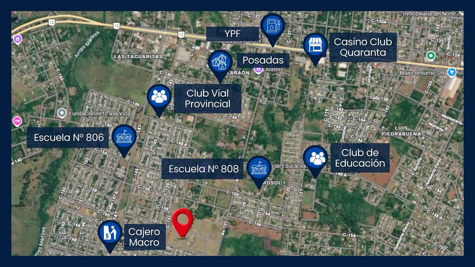 Mapa de ubicación y servicios cercanos
